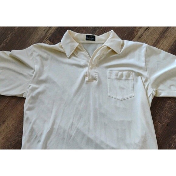 Vintage Countess Mara polo Men’s XL Yellow Dress Shirt Classic Casual Top - Picture 4 of 6